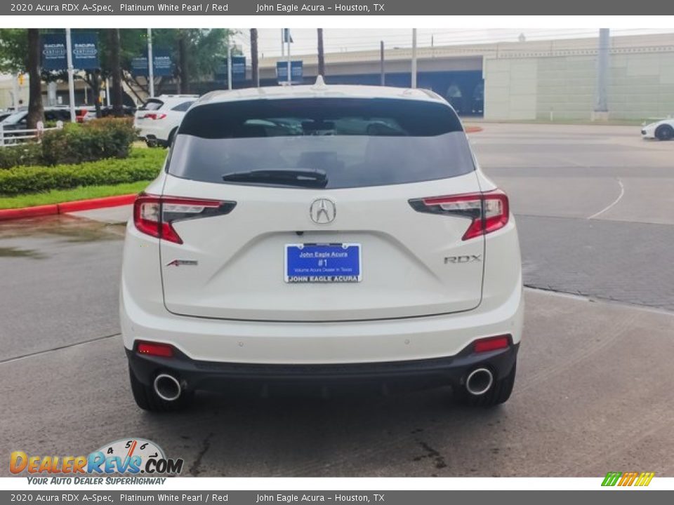2020 Acura RDX A-Spec Platinum White Pearl / Red Photo #6