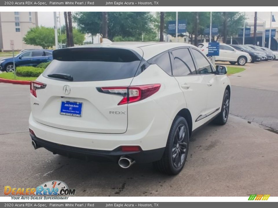 2020 Acura RDX A-Spec Platinum White Pearl / Red Photo #7