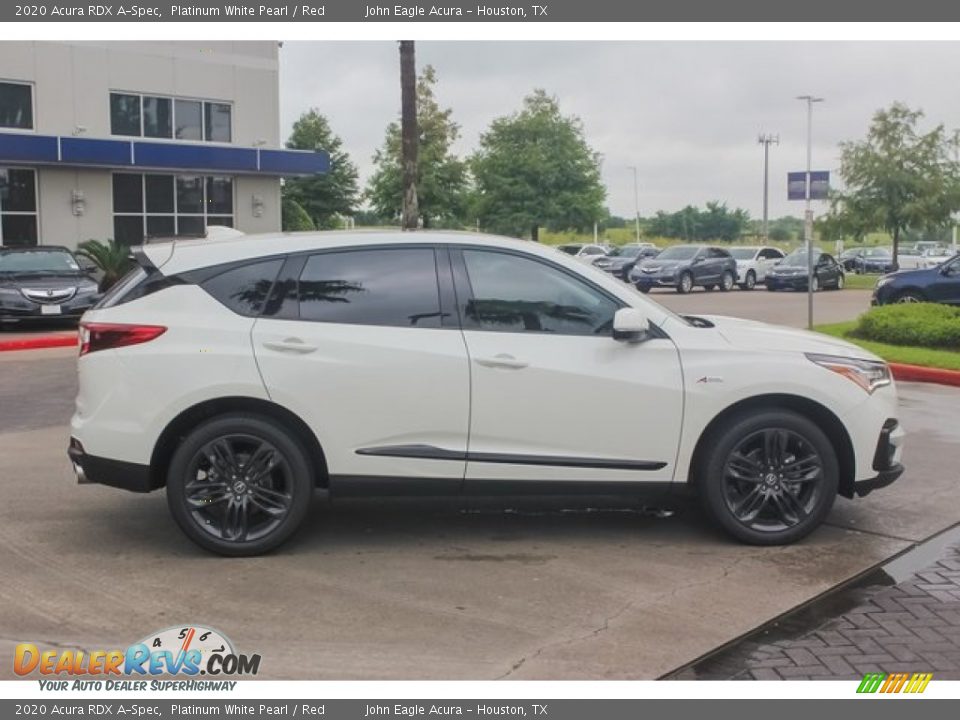 2020 Acura RDX A-Spec Platinum White Pearl / Red Photo #8
