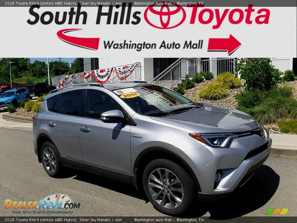 2018 Toyota RAV4 Limited AWD Hybrid Silver Sky Metallic / Ash Photo #1