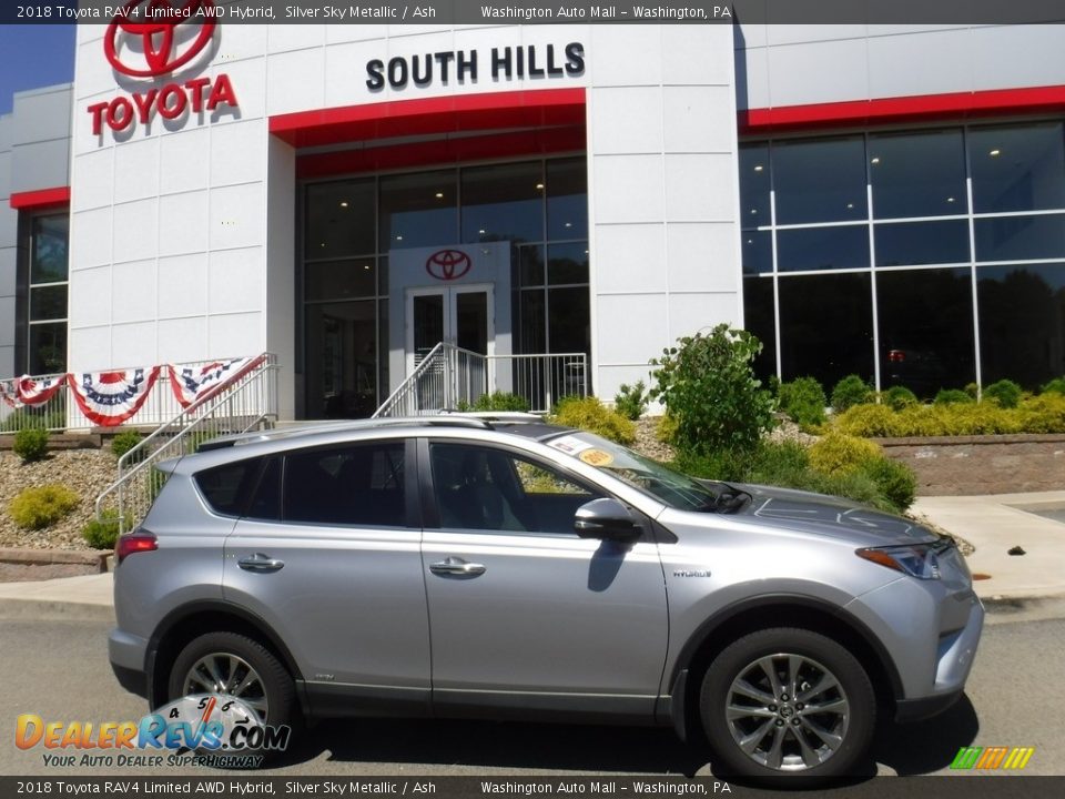 2018 Toyota RAV4 Limited AWD Hybrid Silver Sky Metallic / Ash Photo #2