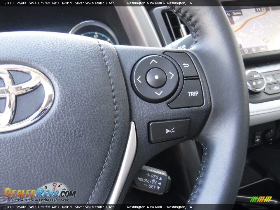 2018 Toyota RAV4 Limited AWD Hybrid Silver Sky Metallic / Ash Photo #24