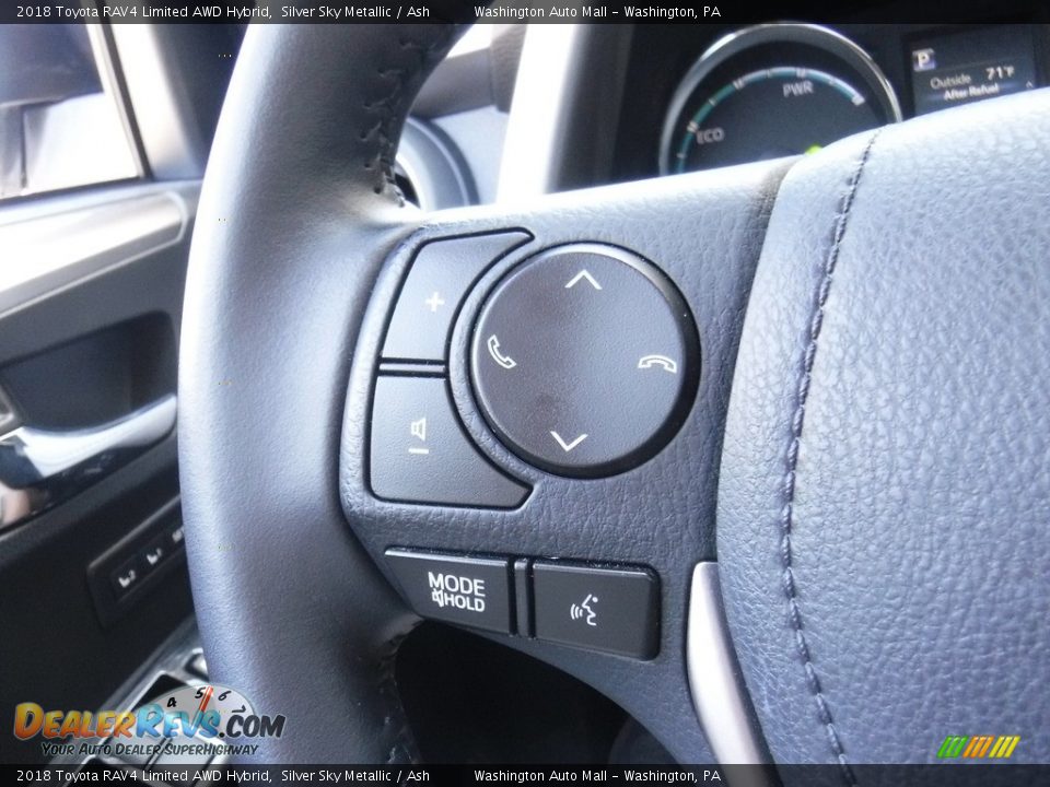 2018 Toyota RAV4 Limited AWD Hybrid Silver Sky Metallic / Ash Photo #25