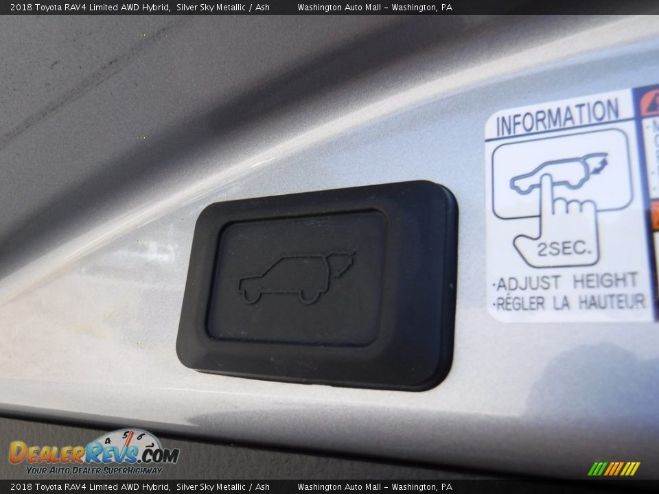 2018 Toyota RAV4 Limited AWD Hybrid Silver Sky Metallic / Ash Photo #31