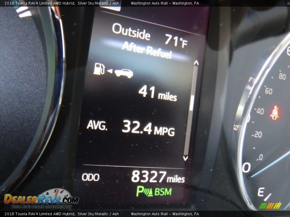 2018 Toyota RAV4 Limited AWD Hybrid Silver Sky Metallic / Ash Photo #34
