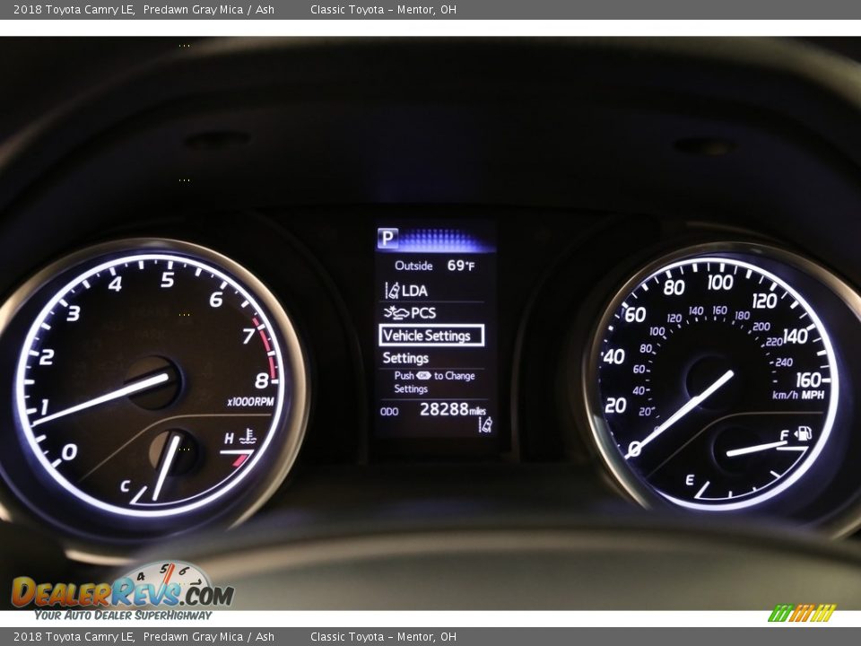 2018 Toyota Camry LE Predawn Gray Mica / Ash Photo #8