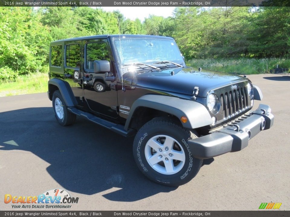 2016 Jeep Wrangler Unlimited Sport 4x4 Black / Black Photo #3
