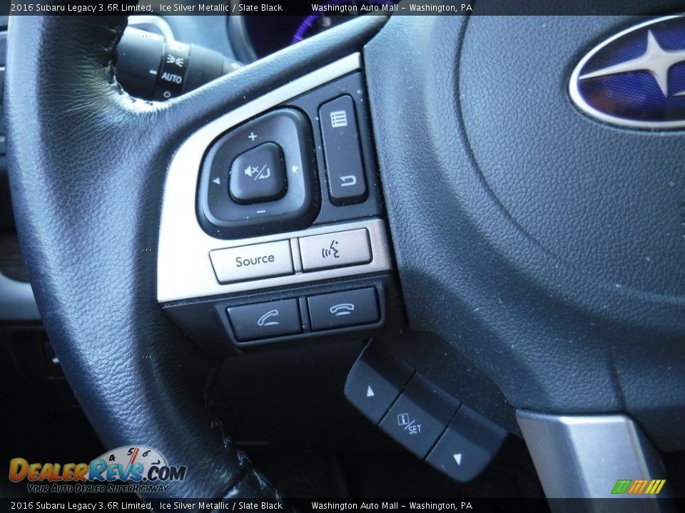 2016 Subaru Legacy 3.6R Limited Ice Silver Metallic / Slate Black Photo #23