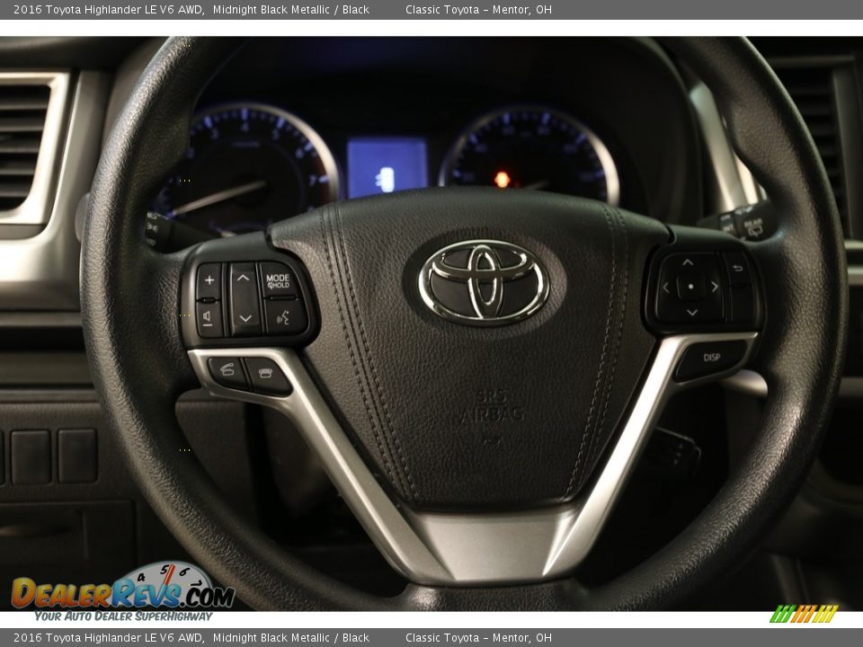 2016 Toyota Highlander LE V6 AWD Midnight Black Metallic / Black Photo #6