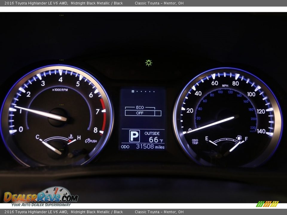 2016 Toyota Highlander LE V6 AWD Midnight Black Metallic / Black Photo #7