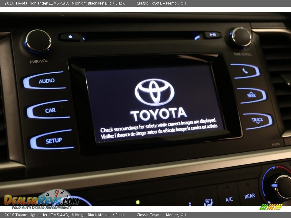 2016 Toyota Highlander LE V6 AWD Midnight Black Metallic / Black Photo #9