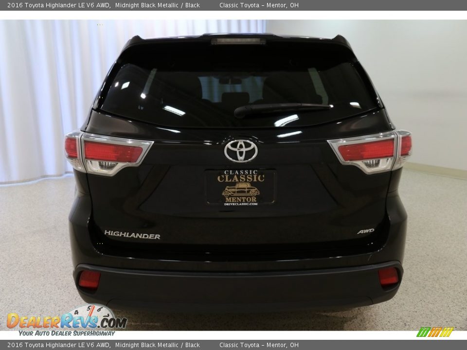 2016 Toyota Highlander LE V6 AWD Midnight Black Metallic / Black Photo #19