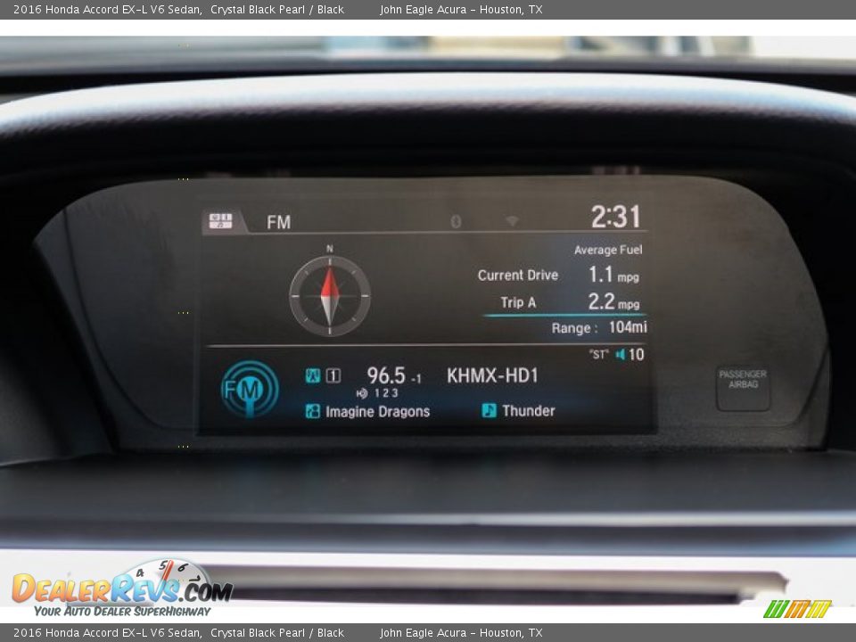 2016 Honda Accord EX-L V6 Sedan Crystal Black Pearl / Black Photo #32