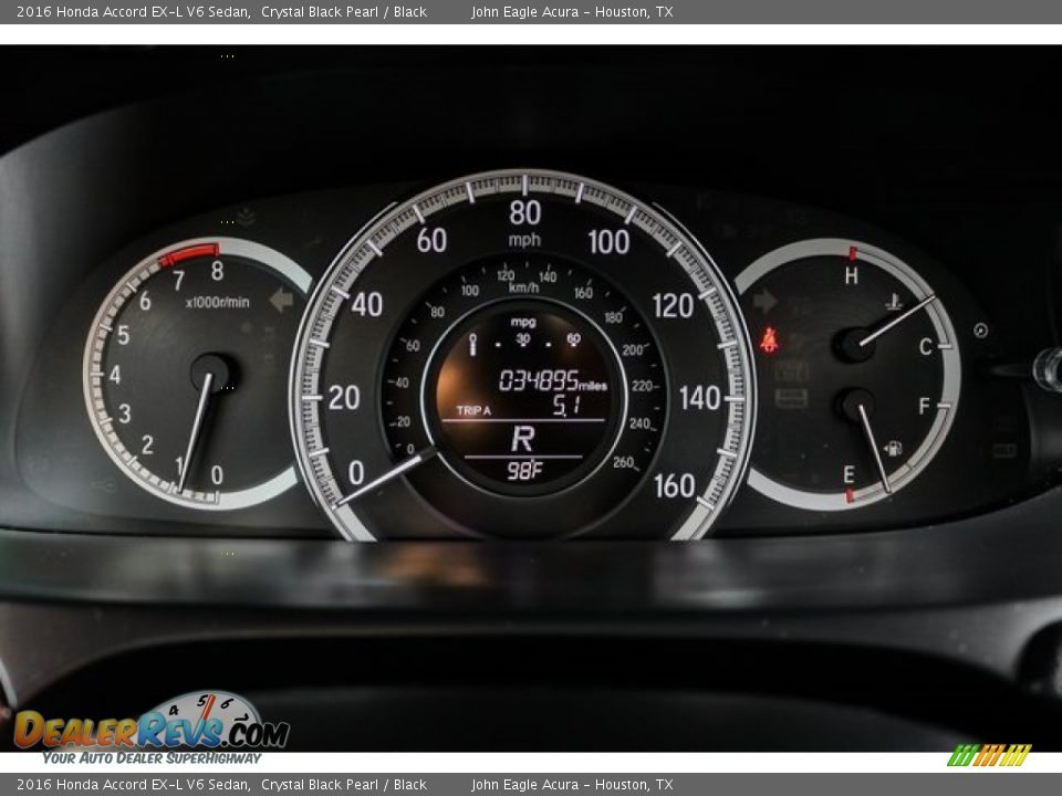 2016 Honda Accord EX-L V6 Sedan Crystal Black Pearl / Black Photo #36