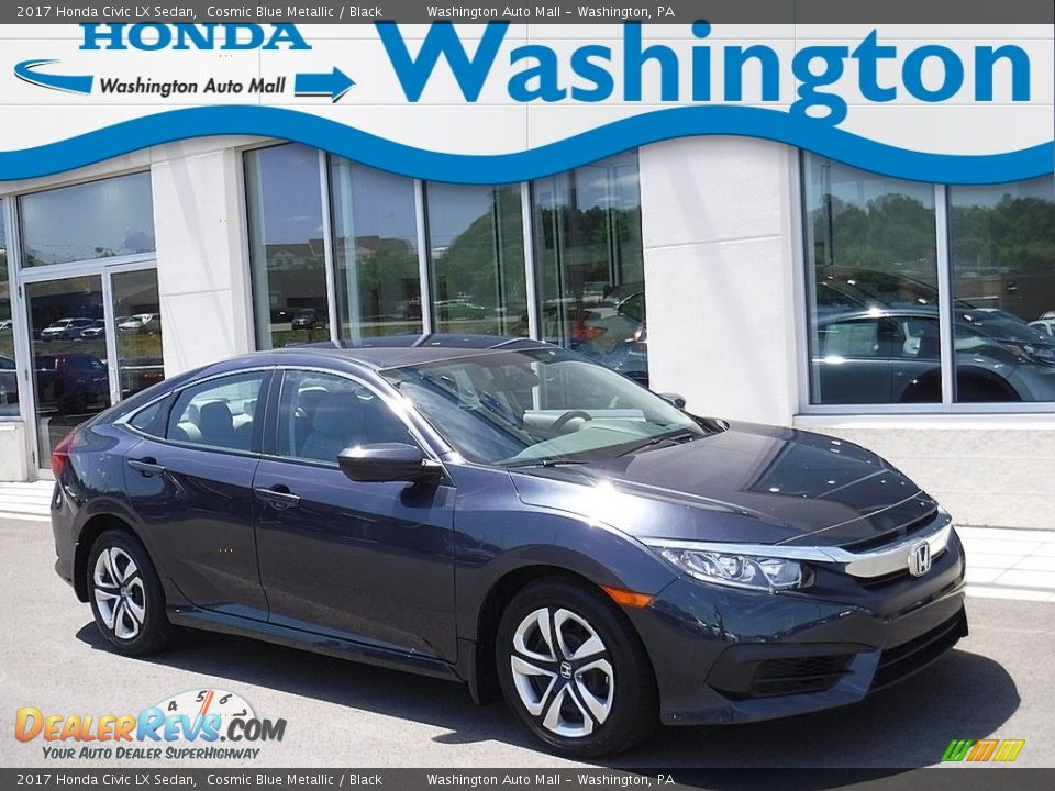 2017 Honda Civic LX Sedan Cosmic Blue Metallic / Black Photo #1