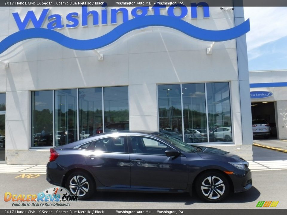2017 Honda Civic LX Sedan Cosmic Blue Metallic / Black Photo #2