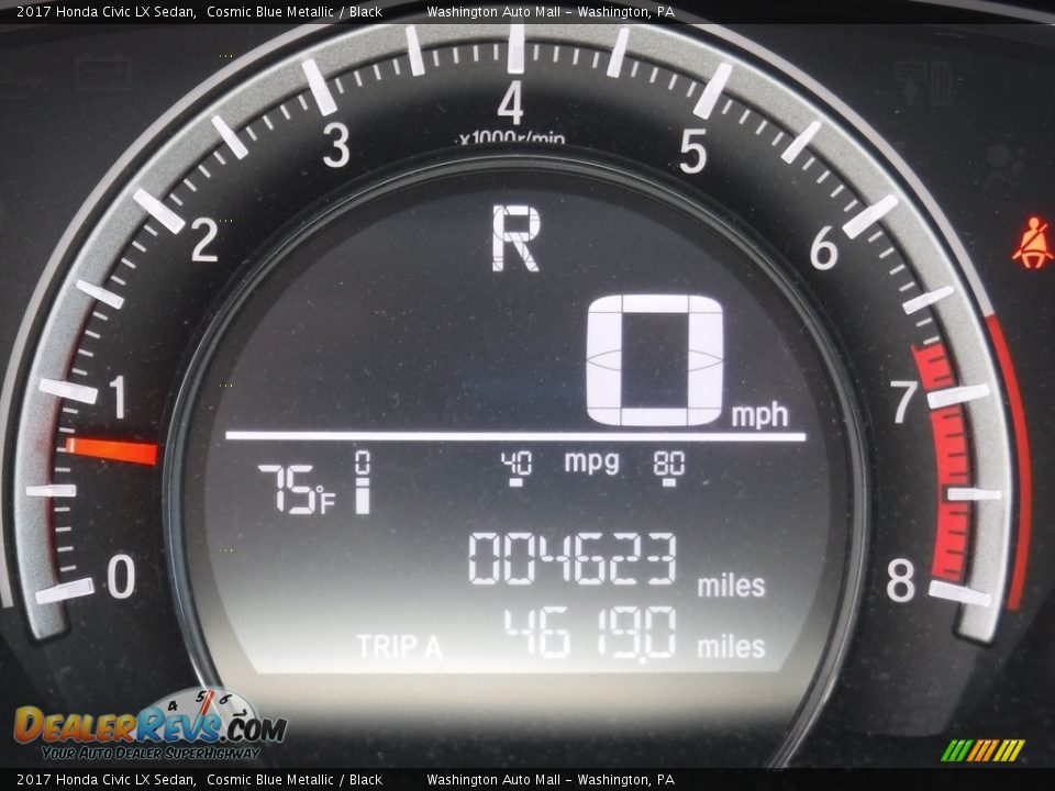 2017 Honda Civic LX Sedan Cosmic Blue Metallic / Black Photo #25