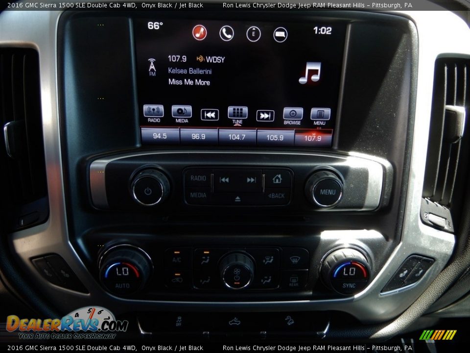 2016 GMC Sierra 1500 SLE Double Cab 4WD Onyx Black / Jet Black Photo #19