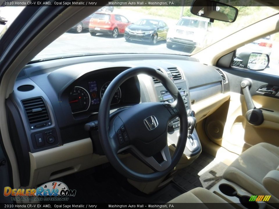 2010 Honda CR-V EX AWD Opal Sage Metallic / Ivory Photo #13