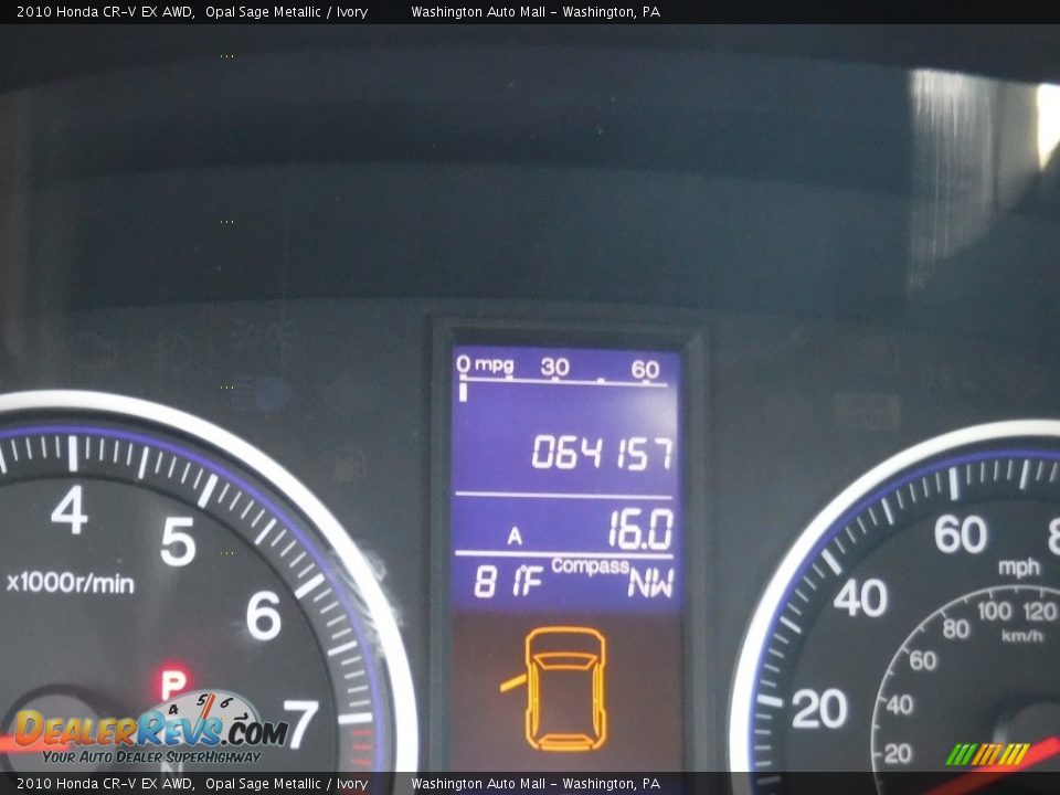2010 Honda CR-V EX AWD Opal Sage Metallic / Ivory Photo #25