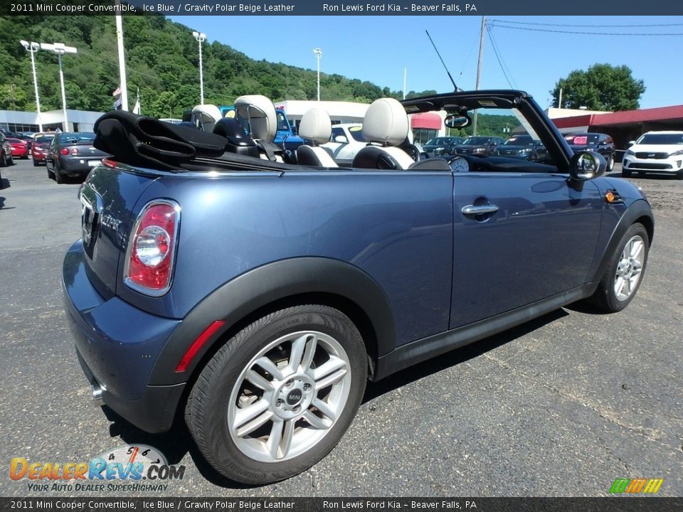 2011 Mini Cooper Convertible Ice Blue / Gravity Polar Beige Leather Photo #2