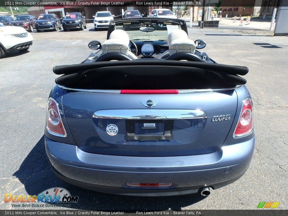 2011 Mini Cooper Convertible Ice Blue / Gravity Polar Beige Leather Photo #3