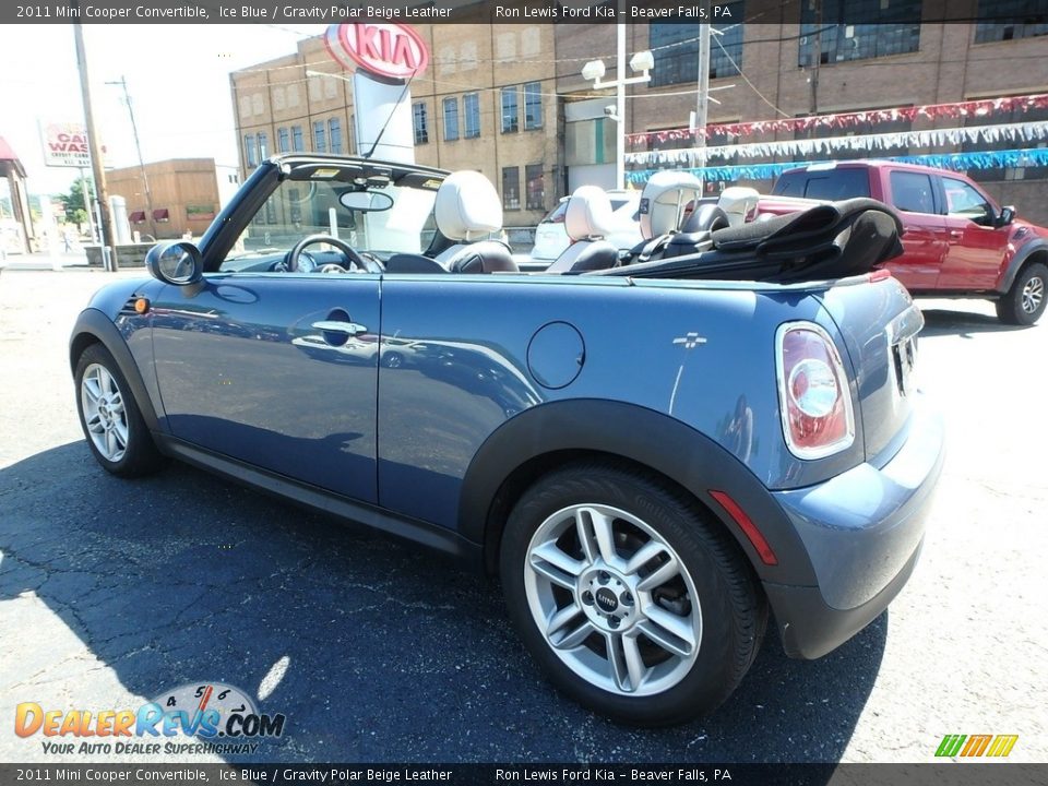 2011 Mini Cooper Convertible Ice Blue / Gravity Polar Beige Leather Photo #4