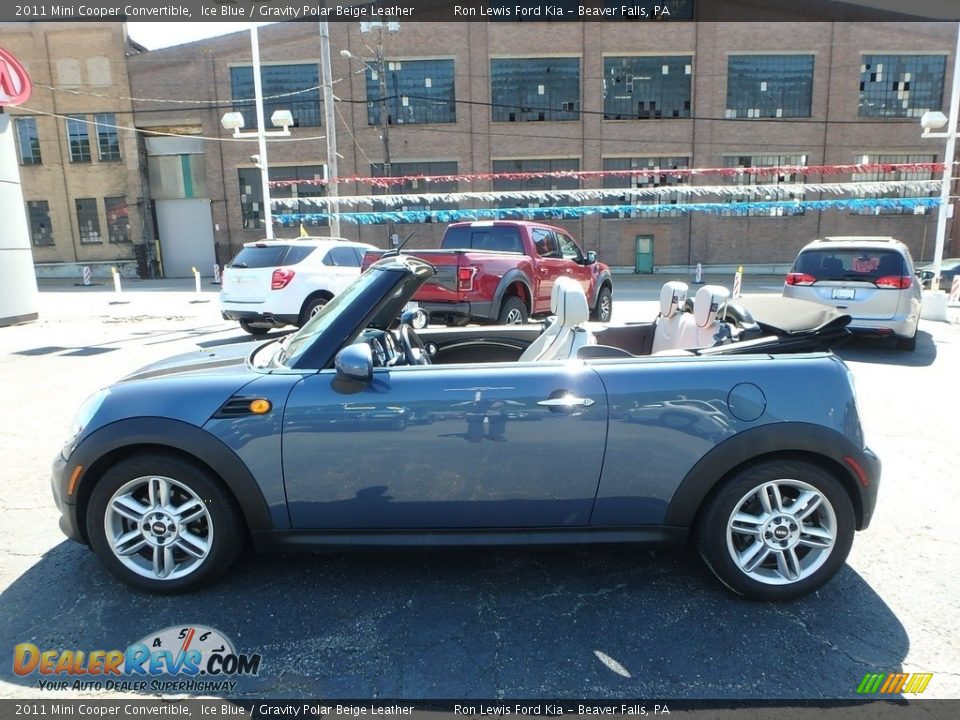 2011 Mini Cooper Convertible Ice Blue / Gravity Polar Beige Leather Photo #5