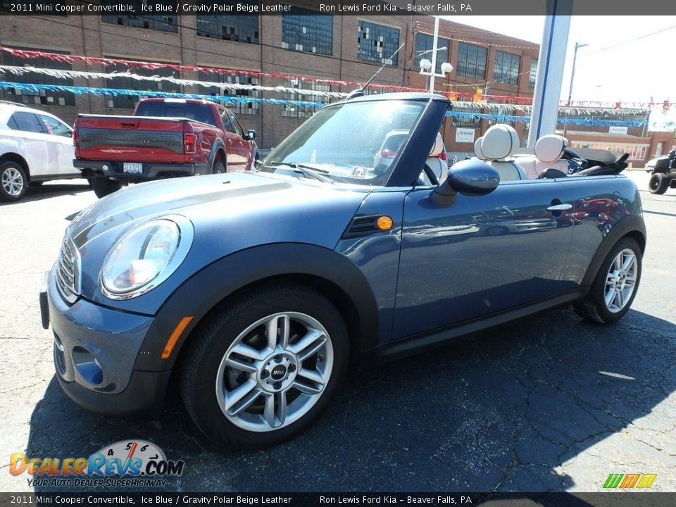 2011 Mini Cooper Convertible Ice Blue / Gravity Polar Beige Leather Photo #6