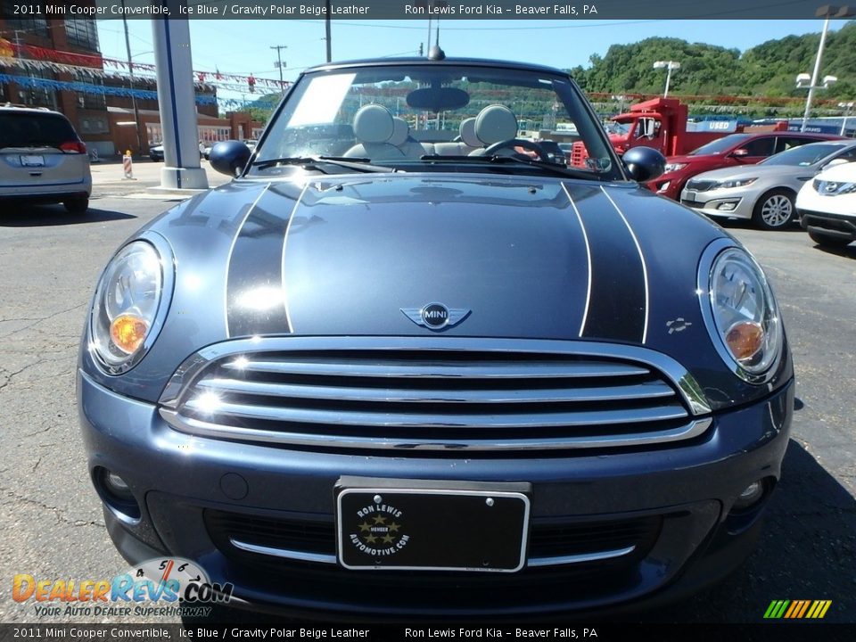 2011 Mini Cooper Convertible Ice Blue / Gravity Polar Beige Leather Photo #7