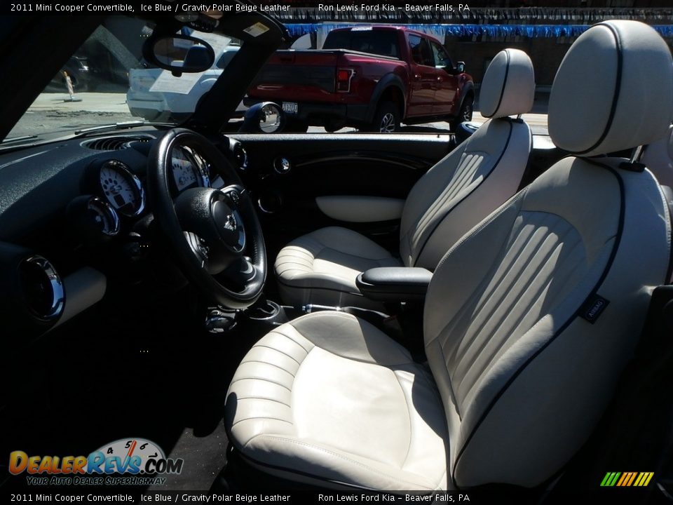 2011 Mini Cooper Convertible Ice Blue / Gravity Polar Beige Leather Photo #10