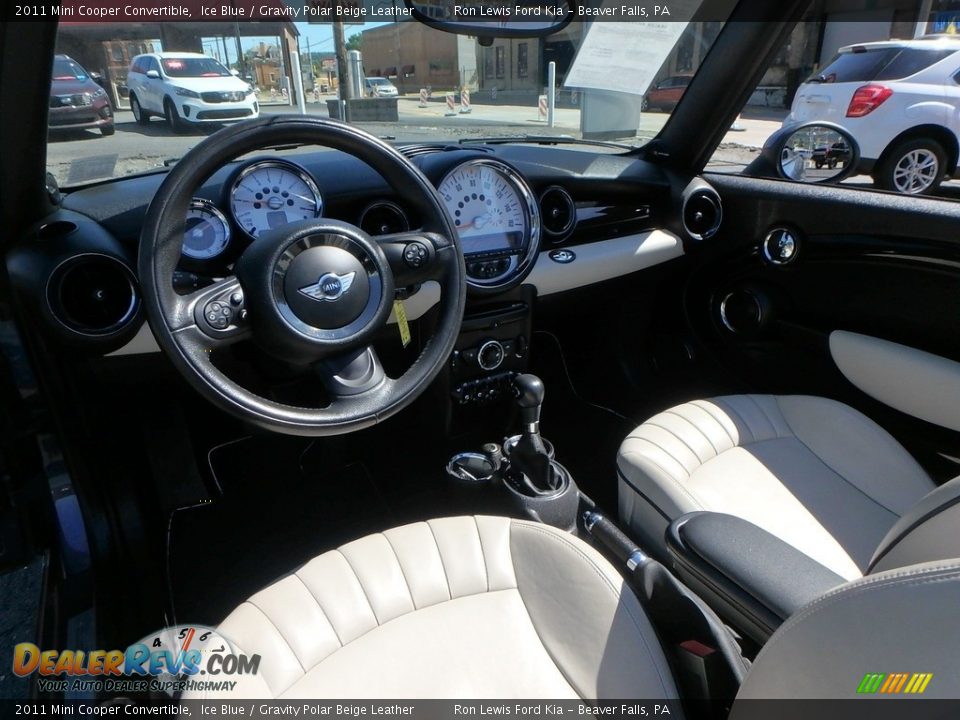 2011 Mini Cooper Convertible Ice Blue / Gravity Polar Beige Leather Photo #12
