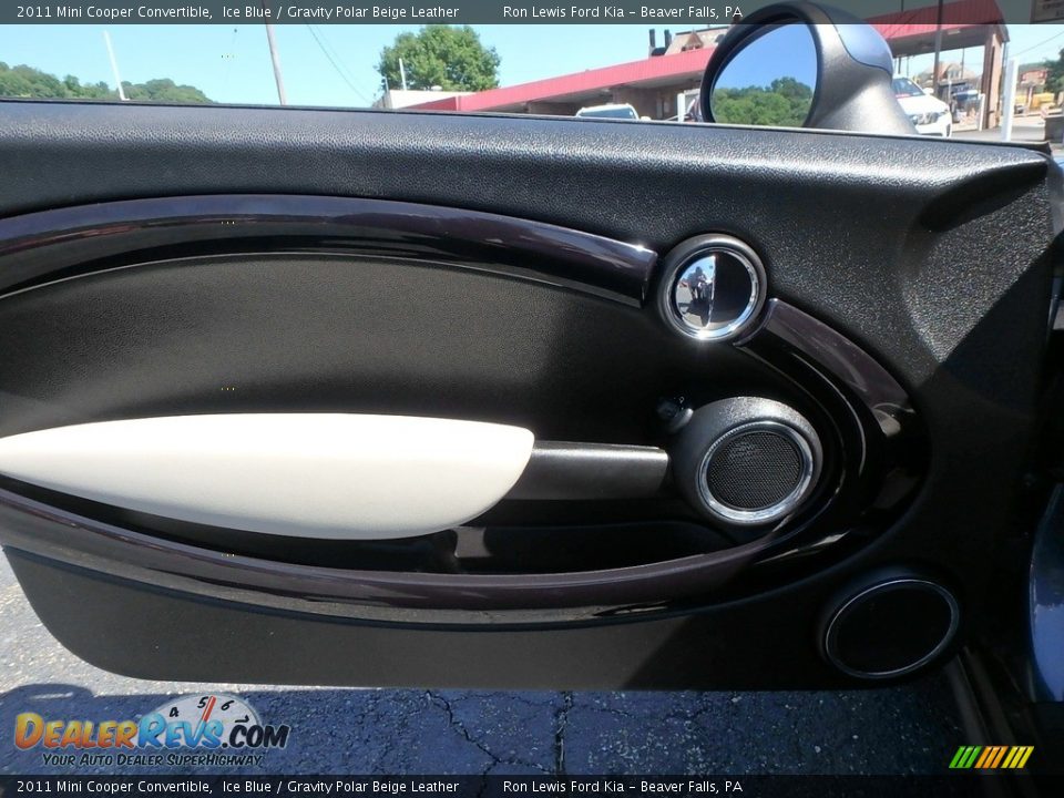 2011 Mini Cooper Convertible Ice Blue / Gravity Polar Beige Leather Photo #13