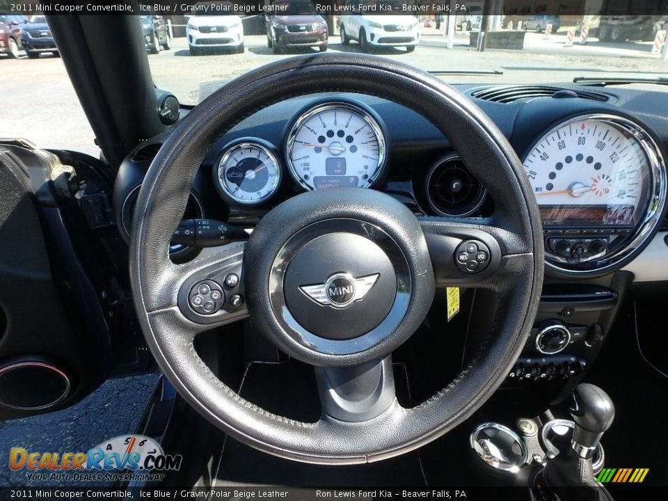 2011 Mini Cooper Convertible Ice Blue / Gravity Polar Beige Leather Photo #15