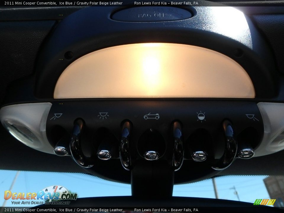 2011 Mini Cooper Convertible Ice Blue / Gravity Polar Beige Leather Photo #18