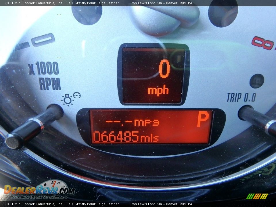 2011 Mini Cooper Convertible Ice Blue / Gravity Polar Beige Leather Photo #20