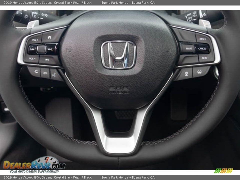 2019 Honda Accord EX-L Sedan Crystal Black Pearl / Black Photo #20