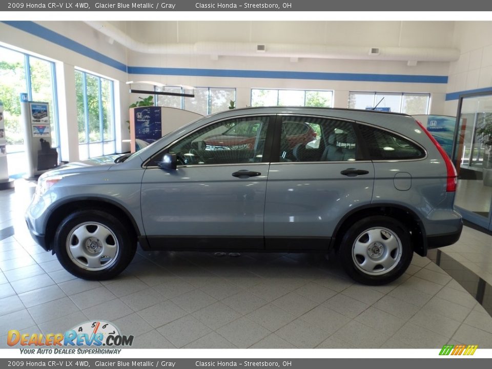 2009 Honda CR-V LX 4WD Glacier Blue Metallic / Gray Photo #2