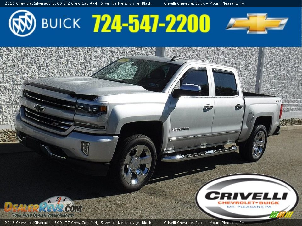 2016 Chevrolet Silverado 1500 LTZ Crew Cab 4x4 Silver Ice Metallic / Jet Black Photo #1