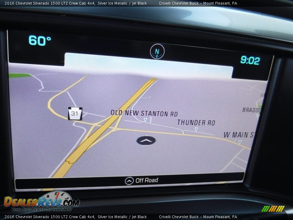 2016 Chevrolet Silverado 1500 LTZ Crew Cab 4x4 Silver Ice Metallic / Jet Black Photo #28
