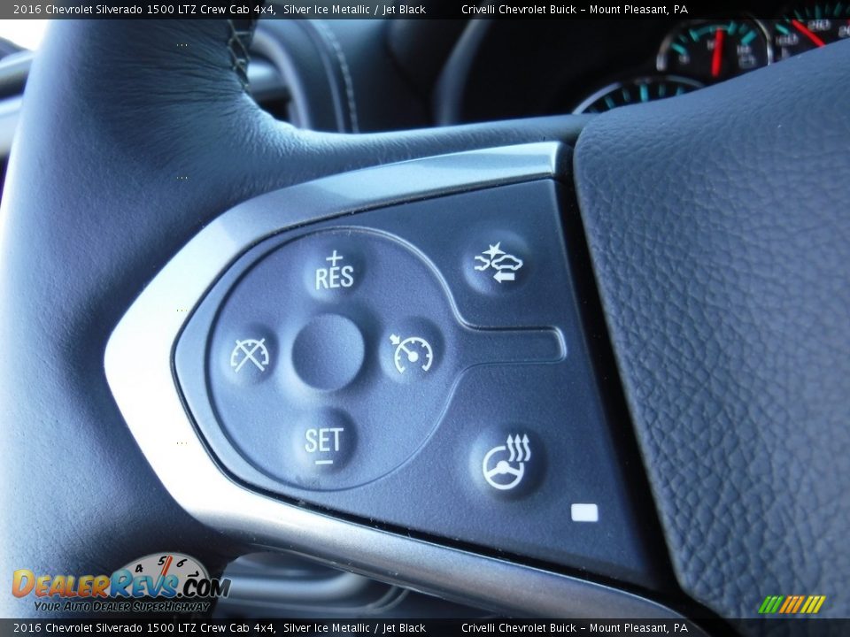 2016 Chevrolet Silverado 1500 LTZ Crew Cab 4x4 Silver Ice Metallic / Jet Black Photo #33