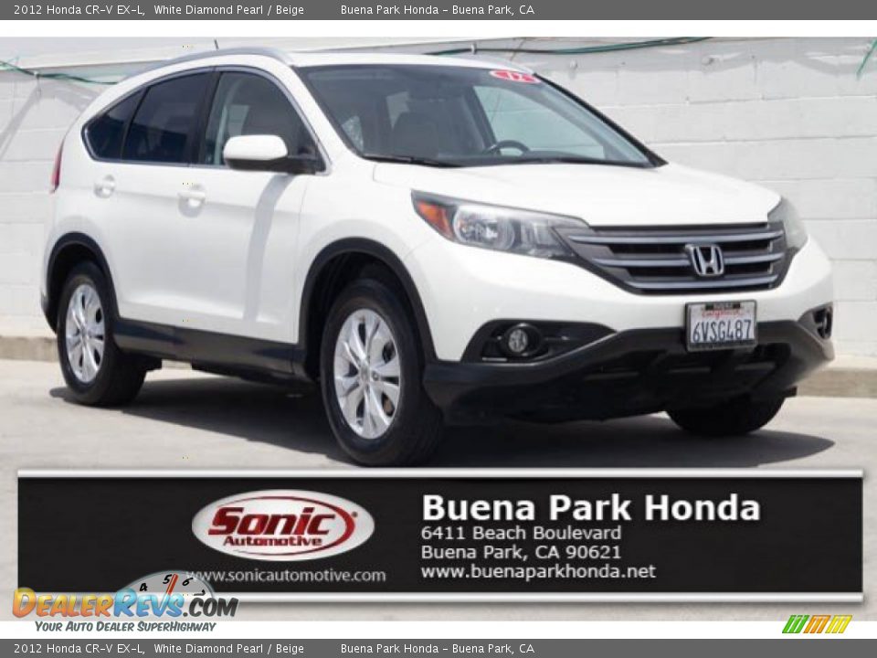 2012 Honda CR-V EX-L White Diamond Pearl / Beige Photo #1