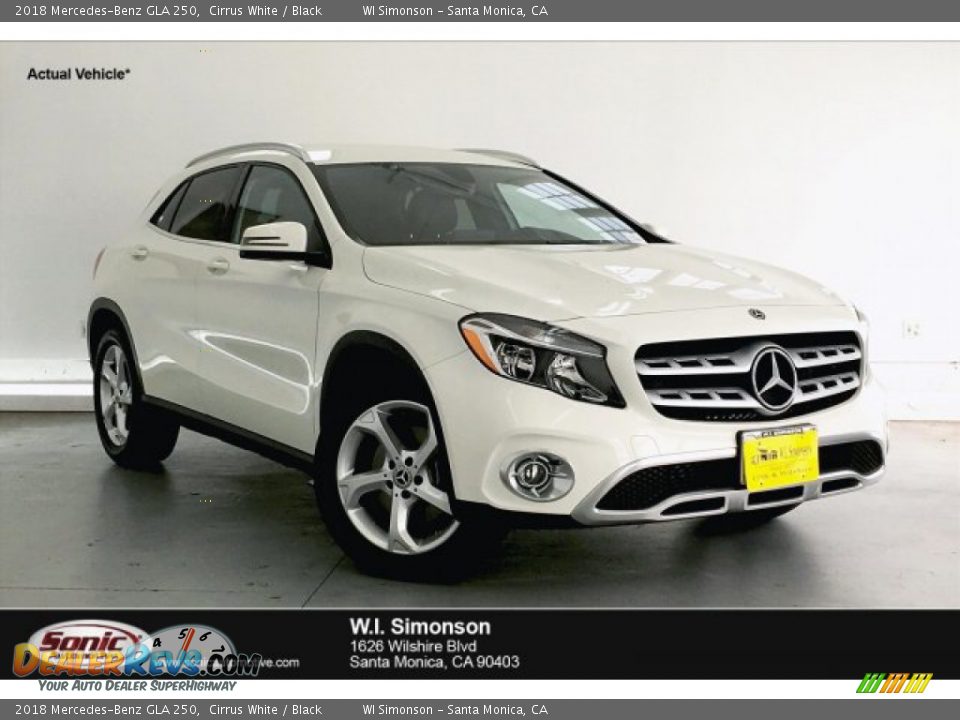 2018 Mercedes-Benz GLA 250 Cirrus White / Black Photo #1