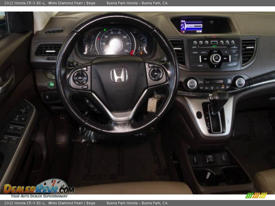 2012 Honda CR-V EX-L White Diamond Pearl / Beige Photo #5