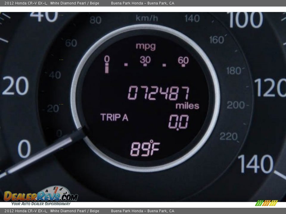 2012 Honda CR-V EX-L White Diamond Pearl / Beige Photo #6