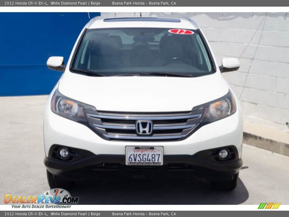 2012 Honda CR-V EX-L White Diamond Pearl / Beige Photo #7