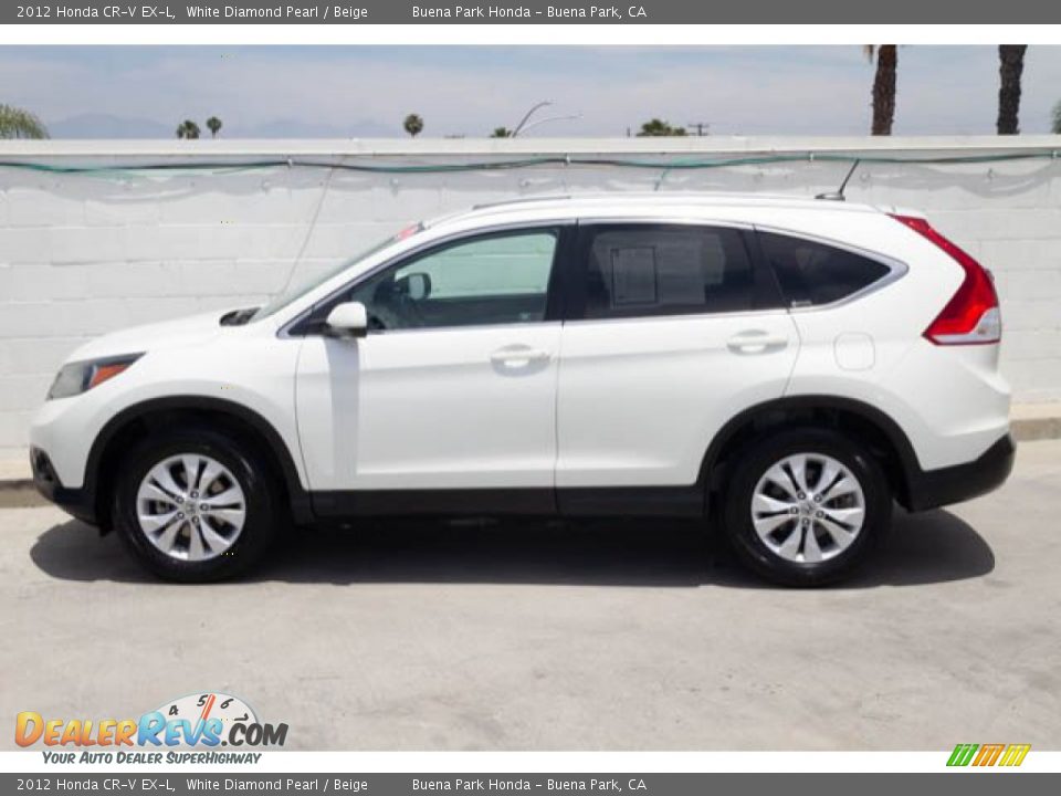 2012 Honda CR-V EX-L White Diamond Pearl / Beige Photo #8