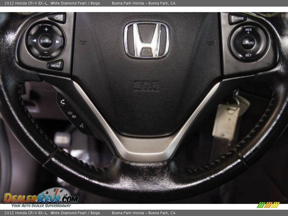 2012 Honda CR-V EX-L White Diamond Pearl / Beige Photo #11