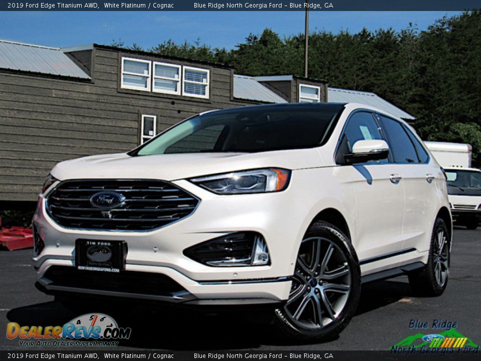 2019 Ford Edge Titanium AWD White Platinum / Cognac Photo #1