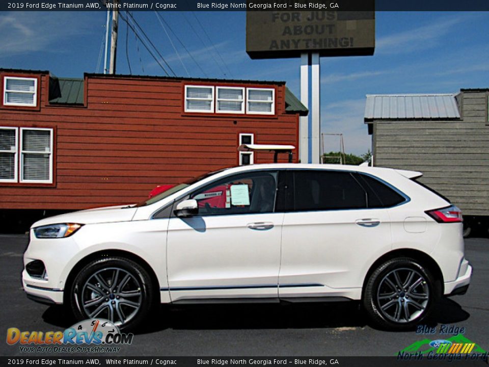 2019 Ford Edge Titanium AWD White Platinum / Cognac Photo #2